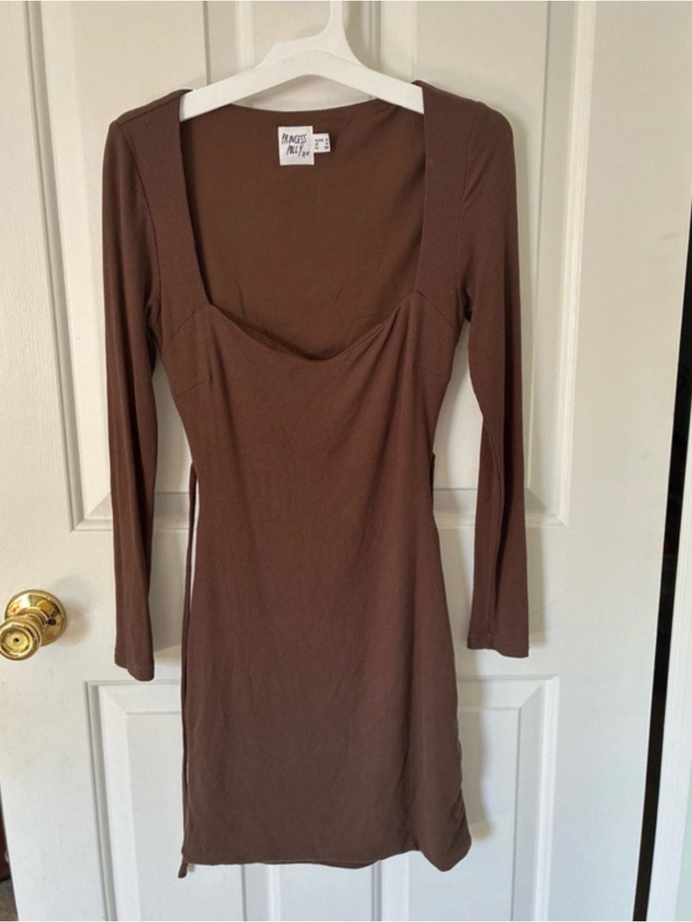 Princess Polly Brown Long Sleeve Mini Dress